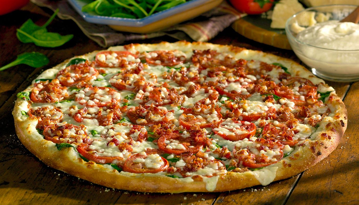 Spinach Alfredo Pizza