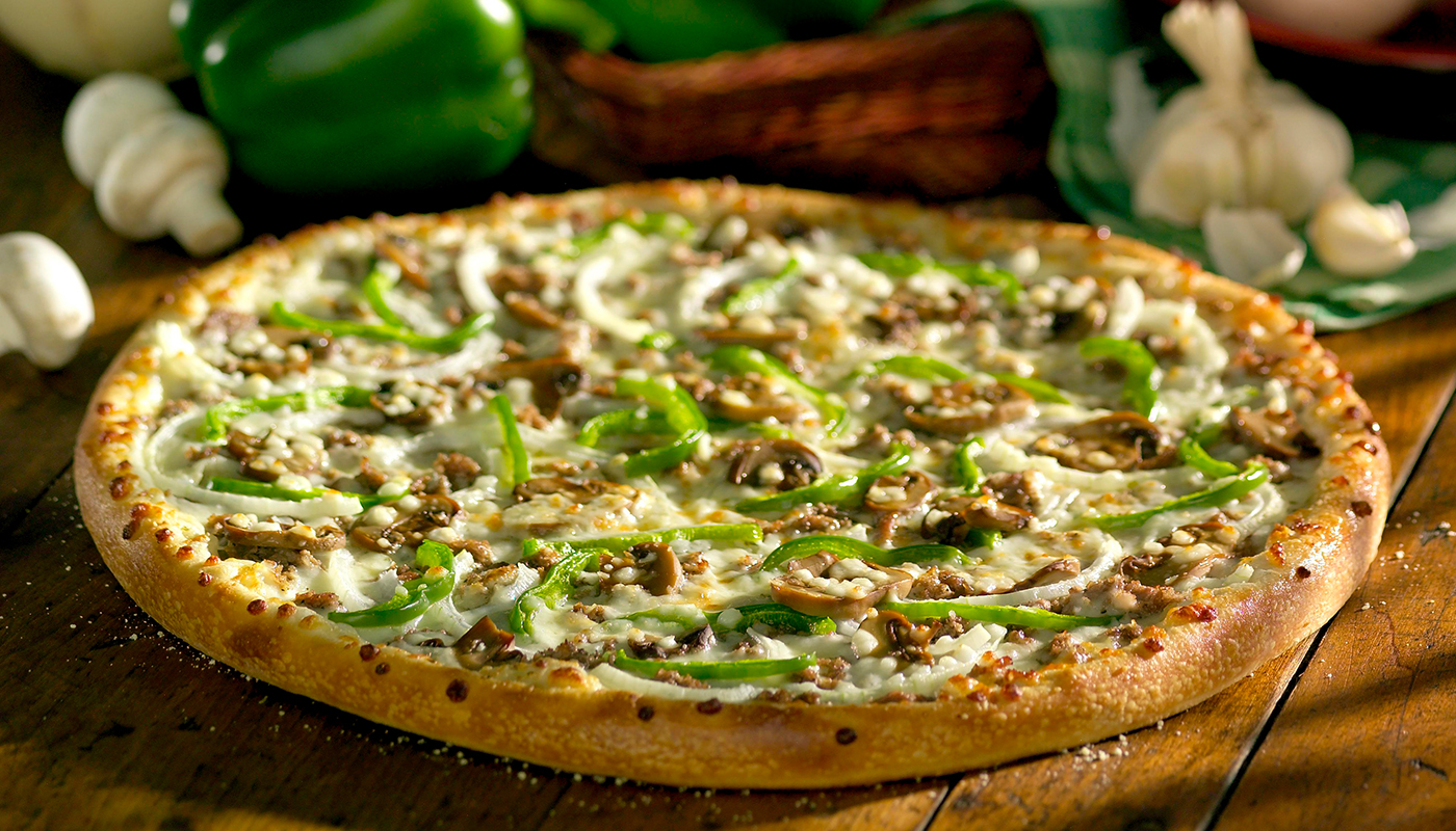 Steak 'N Cheese Pizza (White Pizza)