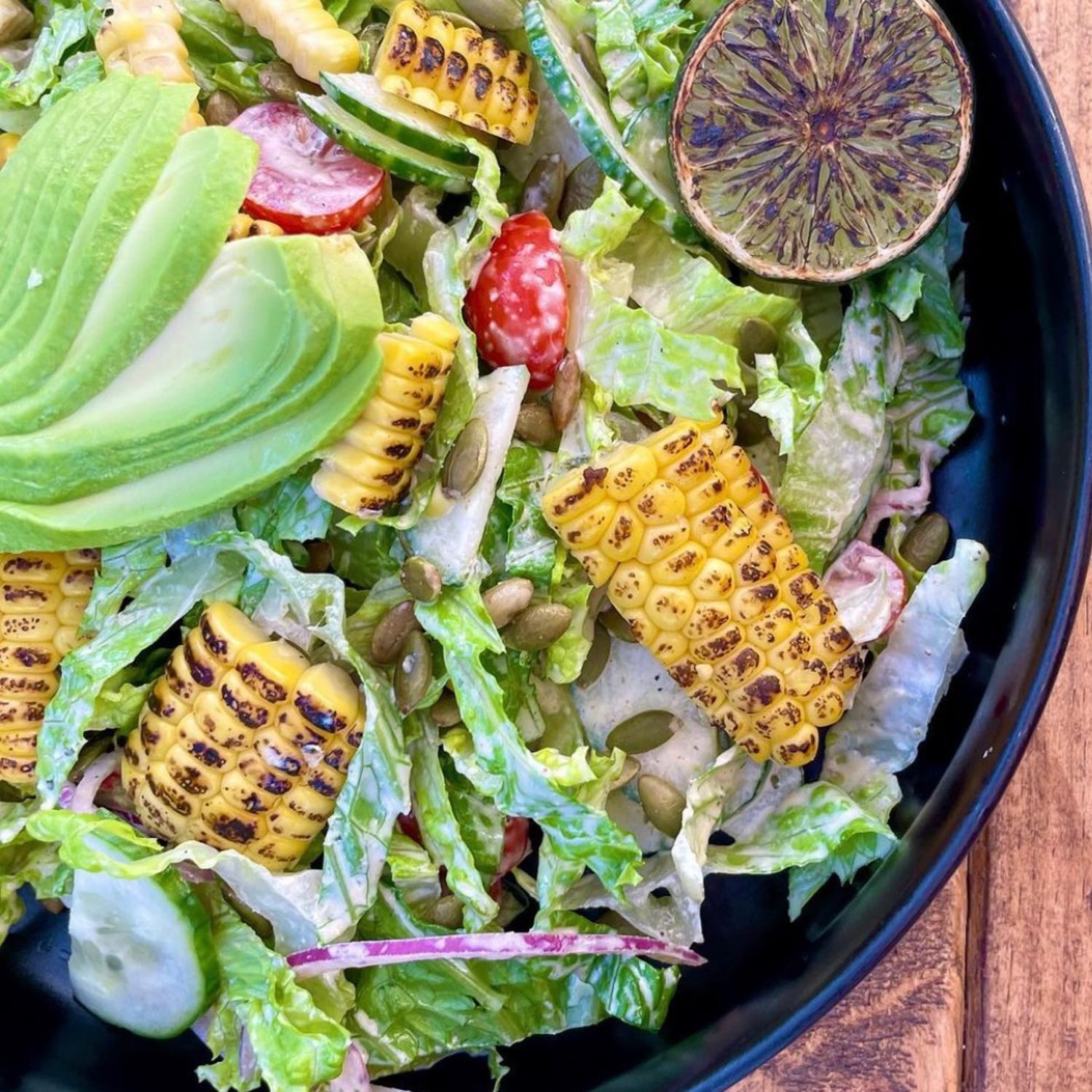 Grilled Corn Romaine Salad