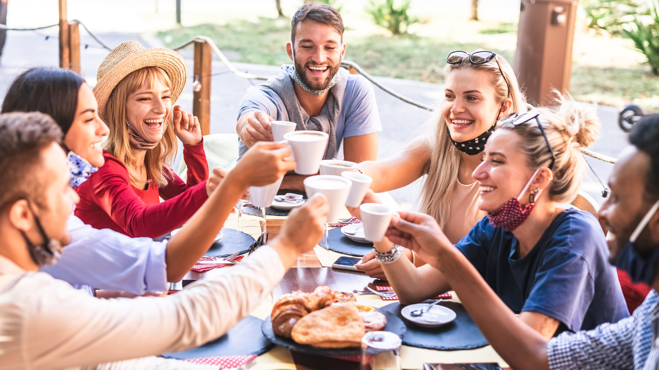 toasting with coffee