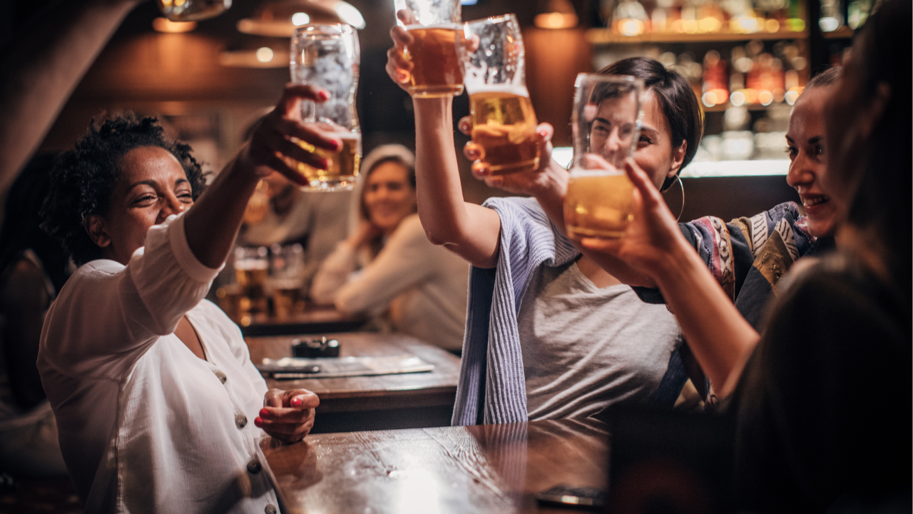 friends toasting with beer