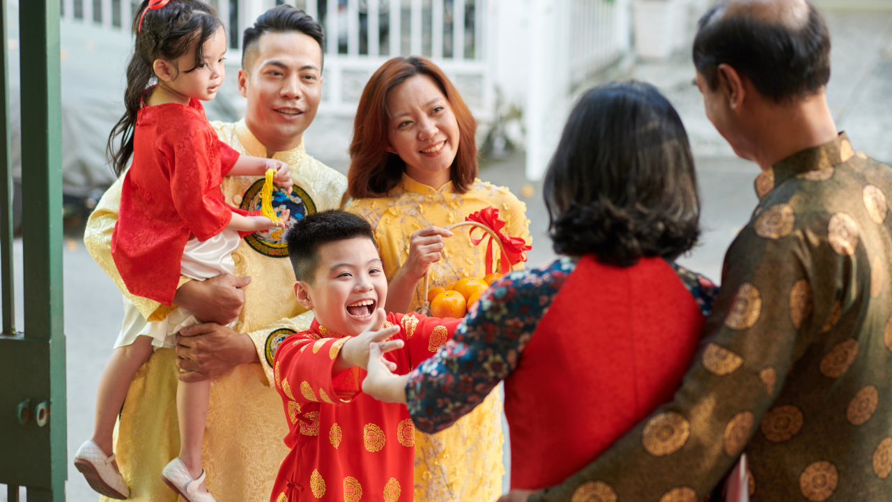 Family celebrates Chinese New Year 2025