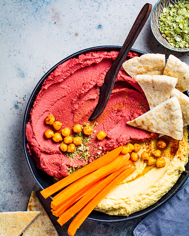 Pink Hummus with Pita Chips