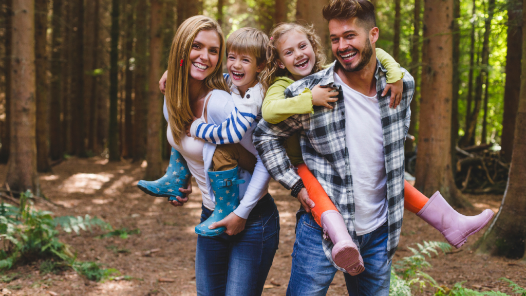 family in the woods