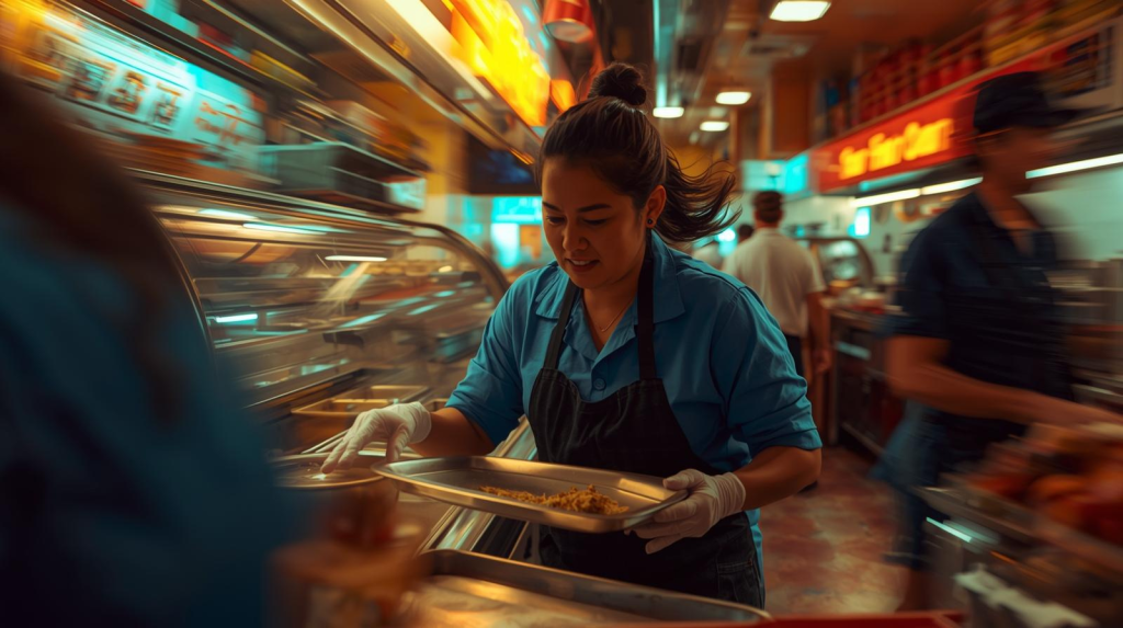 busy restaurant server