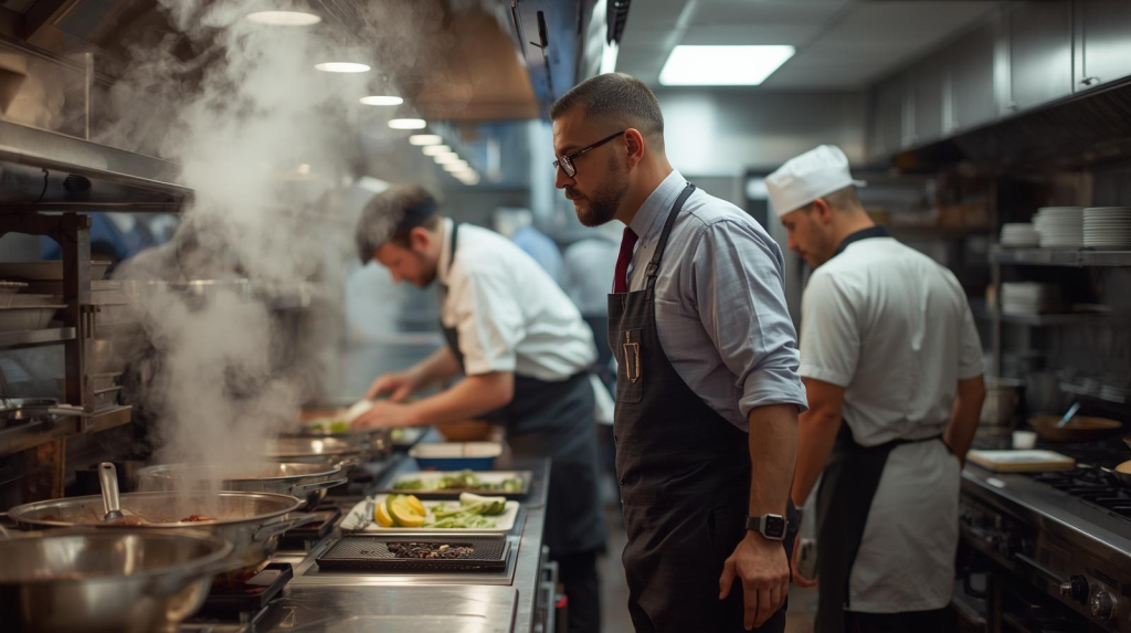 manager overseeing kitchen